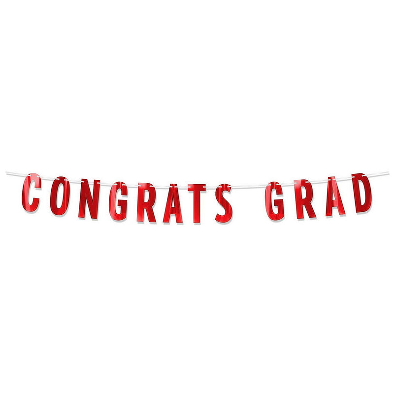 Foil Congrats Grad Streamer – 6¾" x 5' – (1/Pkg) by Beistle for Graduation Streamers