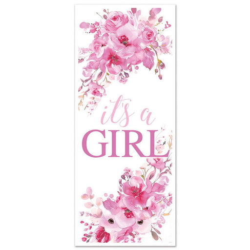 It's A Girl Door Cover – 6' x 30" – (1/Pkg) by Beistle for Baby Shower Door Covers