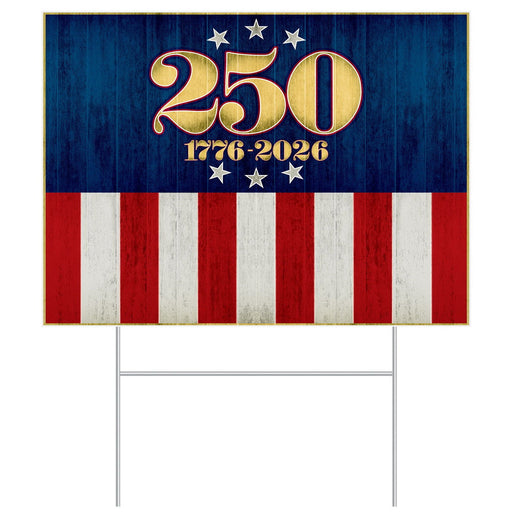Plastic Semiquincentennial Yard Sign – 11½" x 15½" – (1/Pkg) by Beistle for Patriotic Plastic Yard Signs