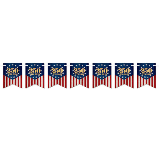 Semiquincentennial Streamer – 6" x 5' 6" – (1/Pkg) by Beistle for Patriotic Streamers