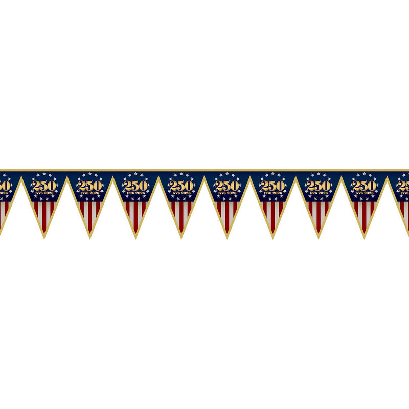 Semiquincentennial Pennant Banner – 11" x 6' 6¾" – (1/Pkg) by Beistle for Patriotic Pennant Banners