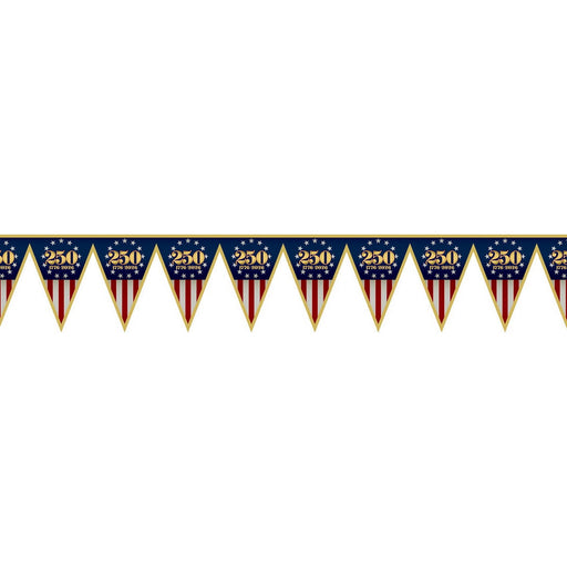 Semiquincentennial Pennant Banner – 11" x 6' 6¾" – (1/Pkg) by Beistle for Patriotic Pennant Banners