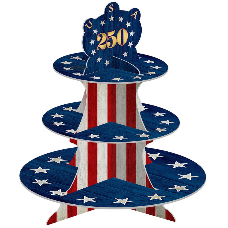 Semiquincentennial Cupcake Stand – 16" – (1/Pkg) by Beistle for Patriotic Cake/Cupcake Stands