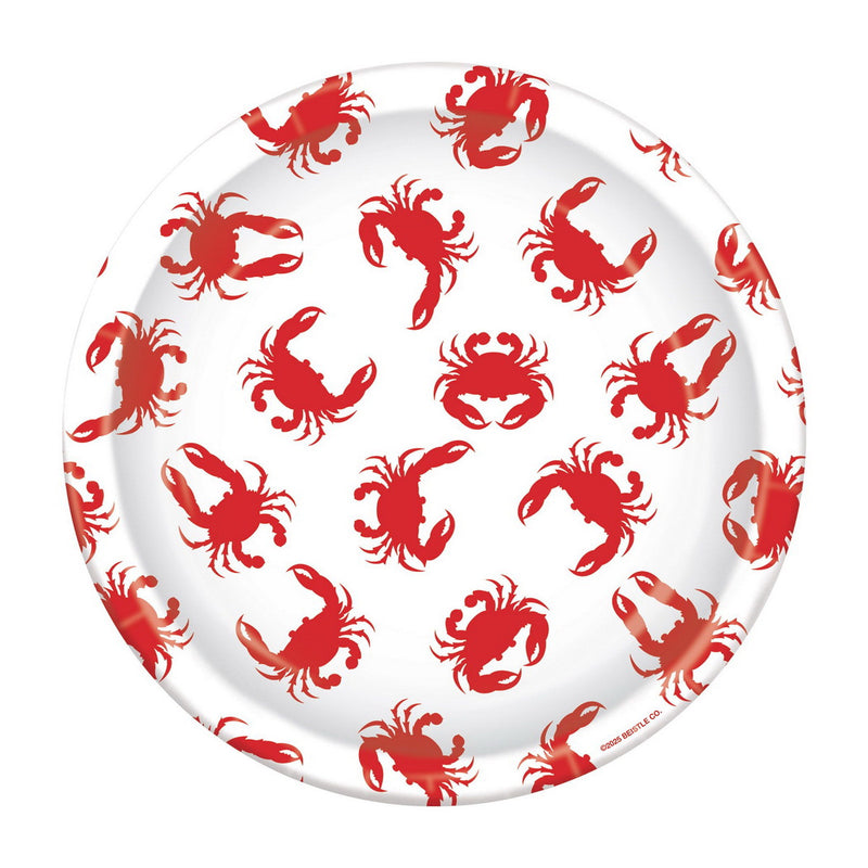 Crab Plates – 9" – (8/Pkg) by Beistle for Luau Plates-Dinner