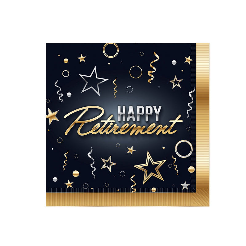 Happy Retirement Beverage Napkins – (16/Pkg) by Beistle Napkins-Beverage