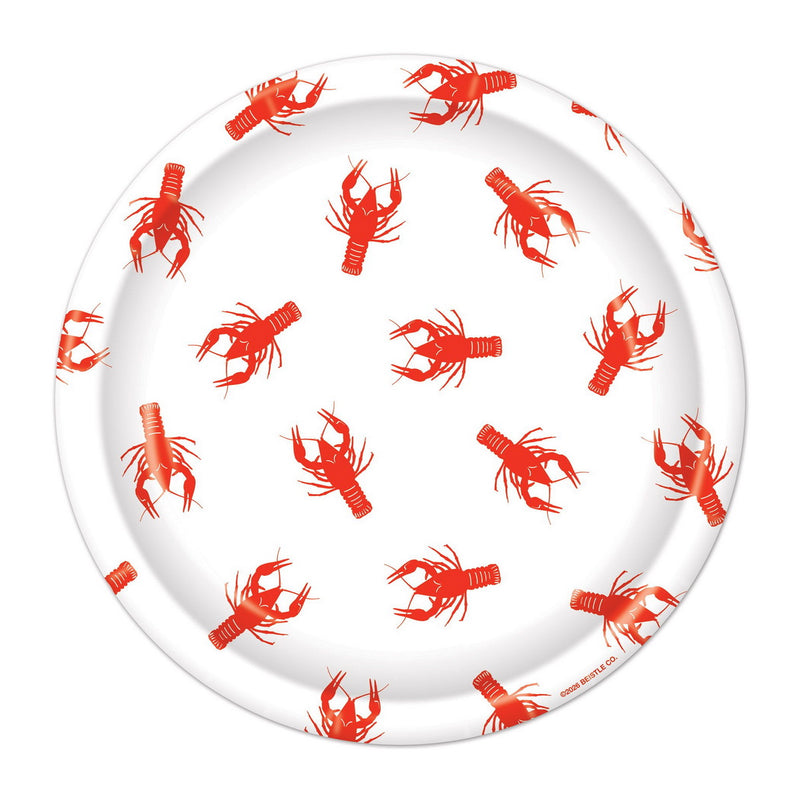 Crawfish Plates – 7" – (8/Pkg) by Beistle for Mardi Gras Plates-Dessert