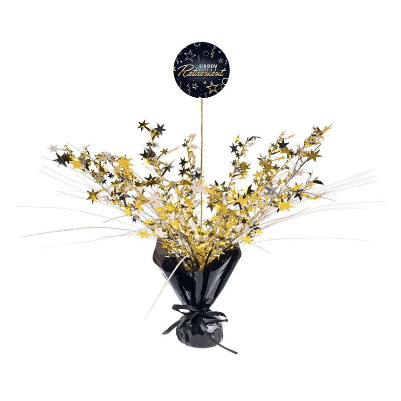 Happy Retirement Gleam 'N Spray Ctrpc – 18" – (1/Pkg) by Beistle Gleam 'N Burst