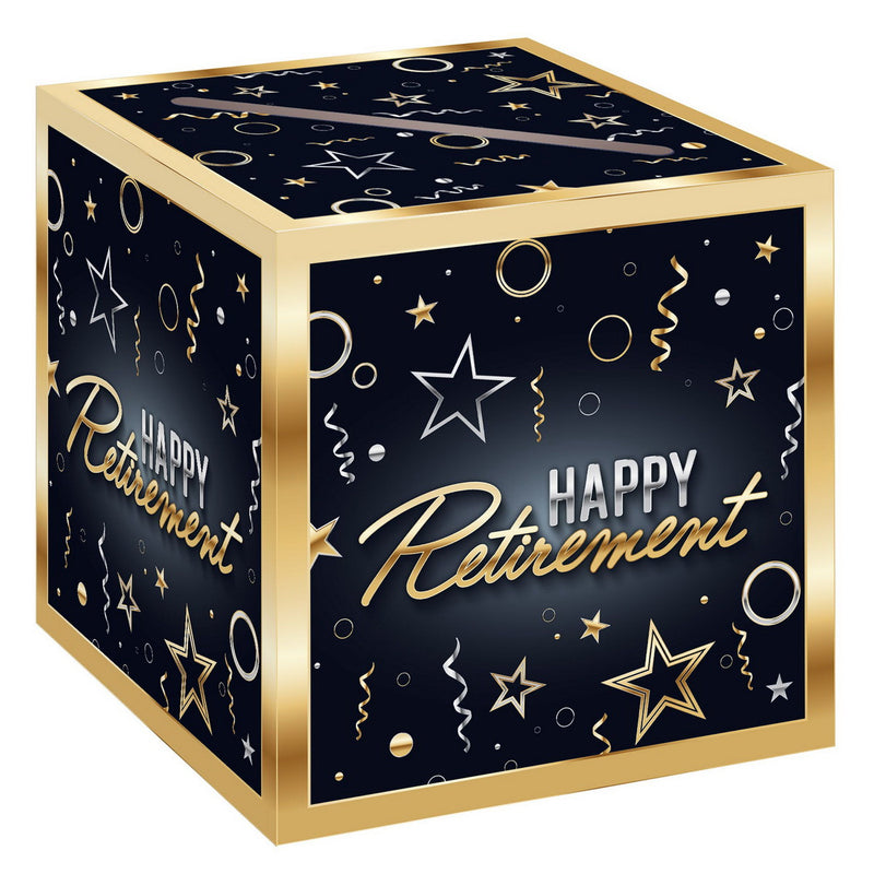 Happy Retirement Card Box – 9" x 9" – (1/Pkg) by Beistle Gift Card Boxes