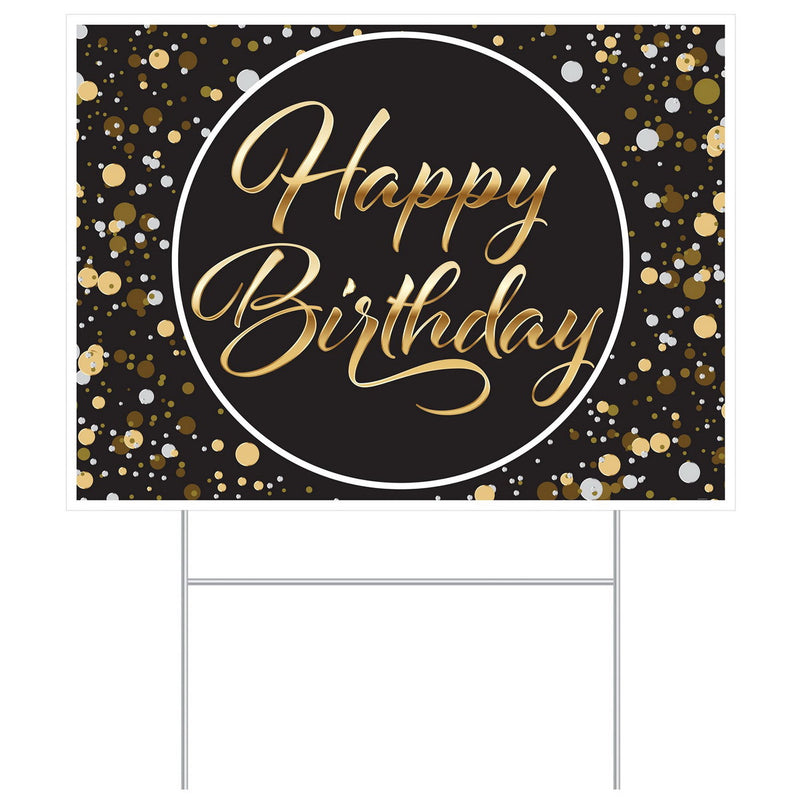 Plastic Happy Birthday Yard Sign – 11½" x 15½" – (1/Pkg) by Beistle for Age-specific birthday Plastic Yard Signs