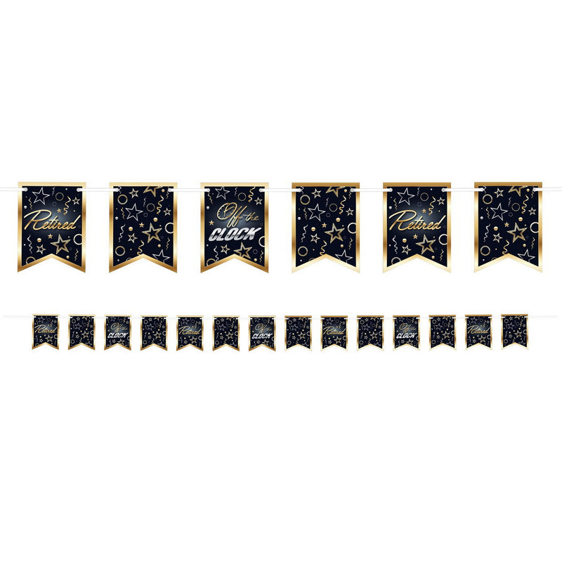Happy Retirement Streamer – 6" x 8' – (1/Pkg) by Beistle Streamers
