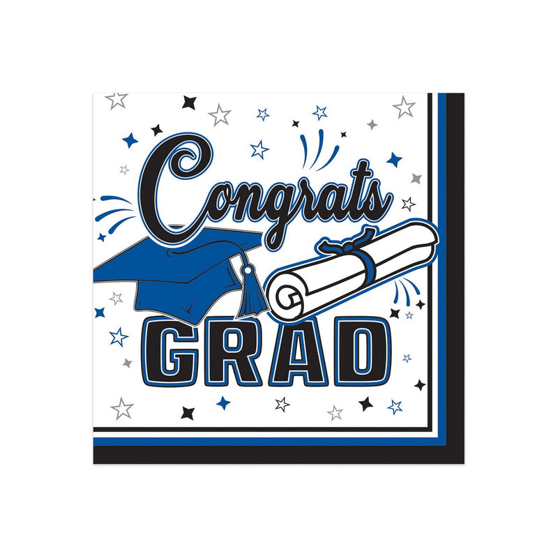 Congrats Grad Beverage Napkins – (36/Pkg) by Beistle for Graduation Napkins-Beverage