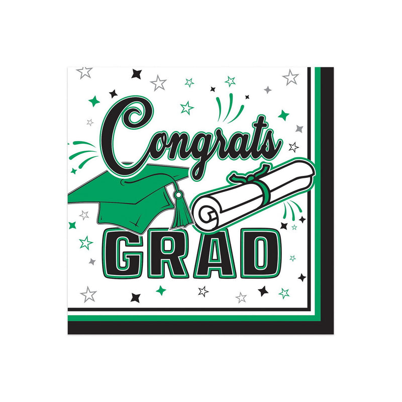 Congrats Grad Beverage Napkins – (36/Pkg) by Beistle for Graduation Napkins-Beverage