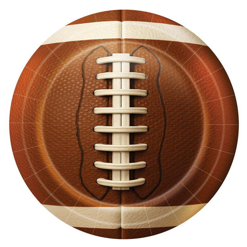 Football Plates – 9" – (8/Pkg) by Beistle Plates-Dinner