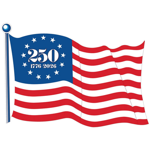 Semiquincentennial Flag Cutouts – 12¾" x 18" – (4/Pkg) by Beistle for Patriotic Printed