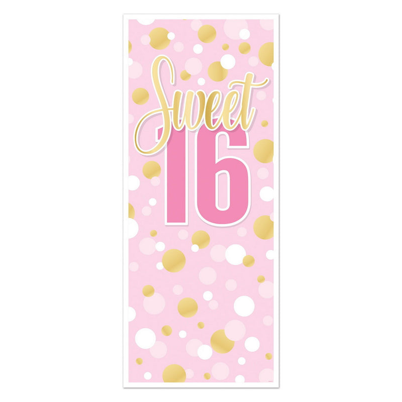 Sweet 16 Door Cover – 6' x 30" – (1/Pkg) by Beistle Door Covers