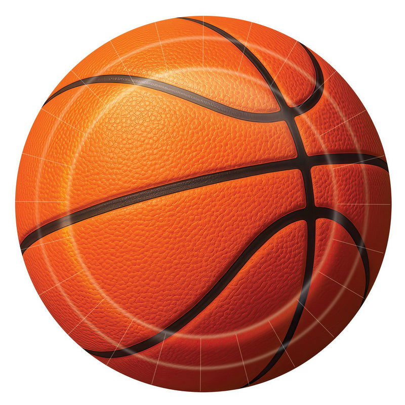 Basketball Plates – 9" – (8/Pkg) by Beistle Plates-Dinner