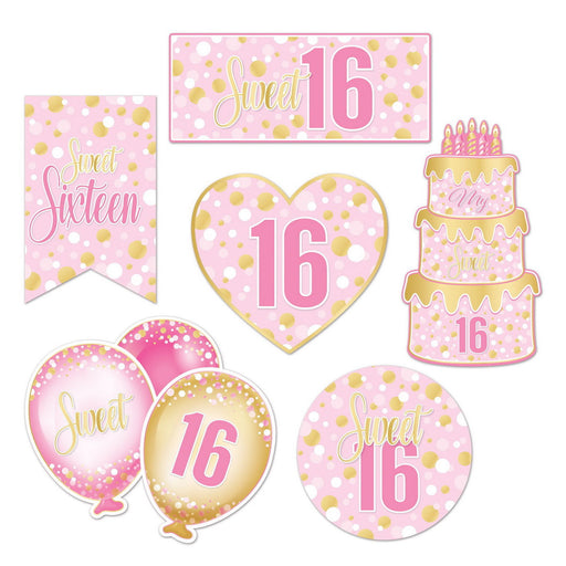 Sweet 16 Cutouts – 6"-12" – (6/Pkg) by Beistle Printed