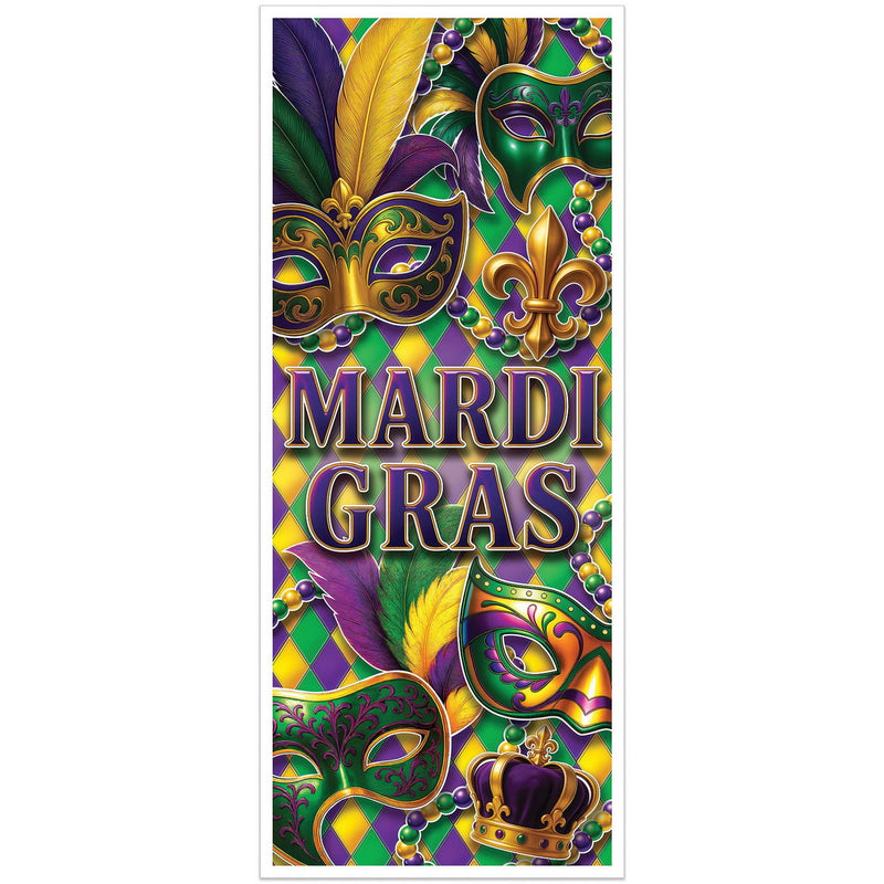 Mardi Gras Door Cover – 6' x 30" – (1/Pkg) by Beistle Door Covers