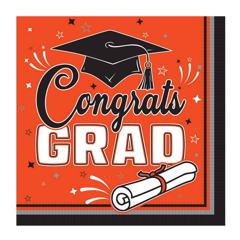 Congrats Grad Luncheon Napkins – (36/Pkg) by Beistle for Graduation Napkins-Lunch