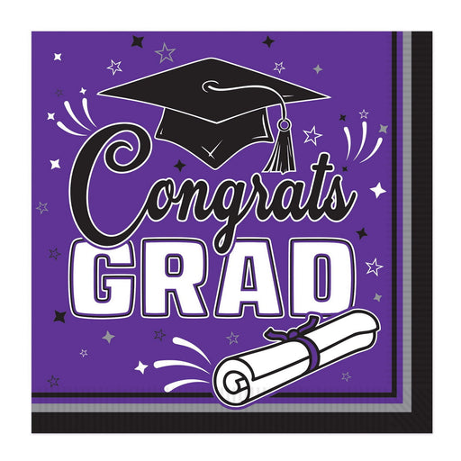 Congrats Grad Luncheon Napkins – (36/Pkg) by Beistle for Graduation Napkins-Lunch