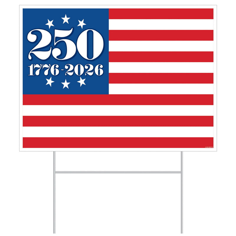 Plastic Semiquincentennial Yard Sign – 11½" x 15½" – (1/Pkg) by Beistle for Patriotic Plastic Yard Signs