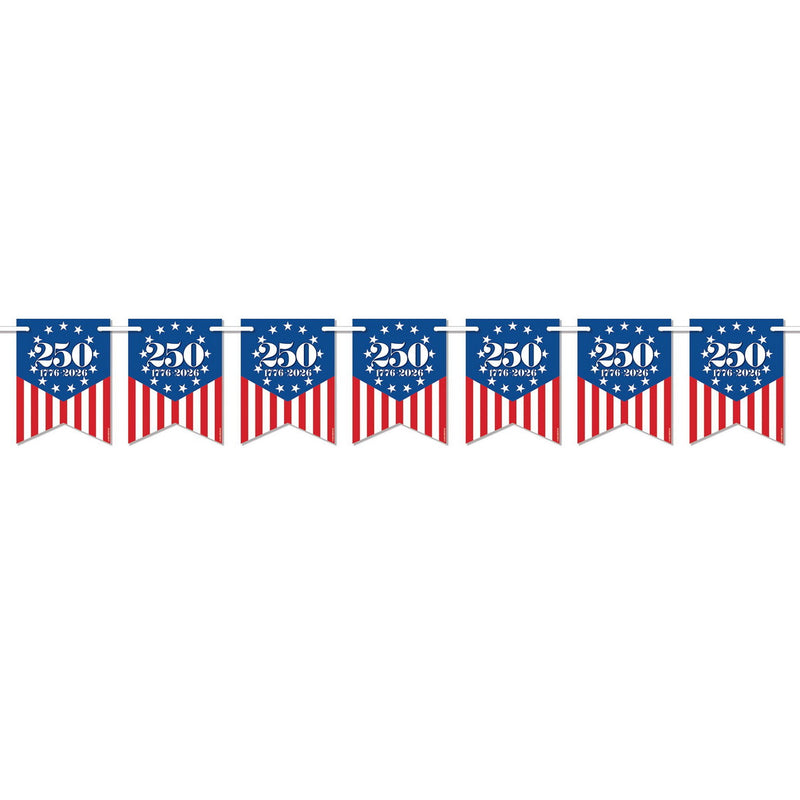 Semiquincentennial Streamer – 6" x 5' 6" – (1/Pkg) by Beistle for Patriotic Streamers