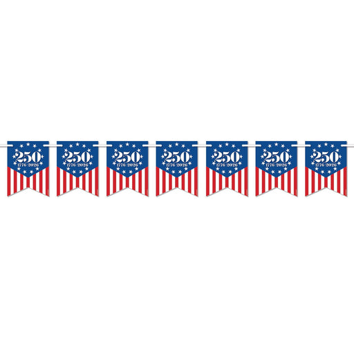 Semiquincentennial Streamer – 6" x 5' 6" – (1/Pkg) by Beistle for Patriotic Streamers
