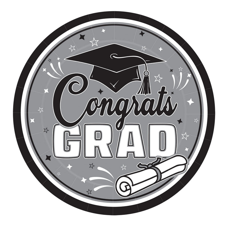 Congrats Grad Plates – 9" – (18/Pkg) by Beistle for Graduation Plates-Dinner