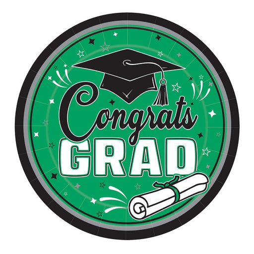 Congrats Grad Plates – 9" – (18/Pkg) by Beistle for Graduation Plates-Dinner