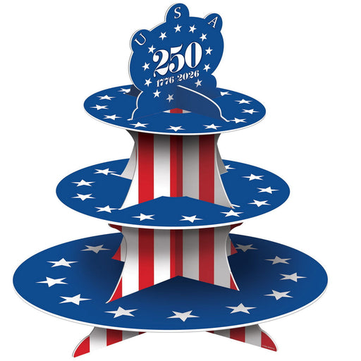Semiquincentennial Cupcake Stand – 16" – (1/Pkg) by Beistle for Patriotic Cake/Cupcake Stands