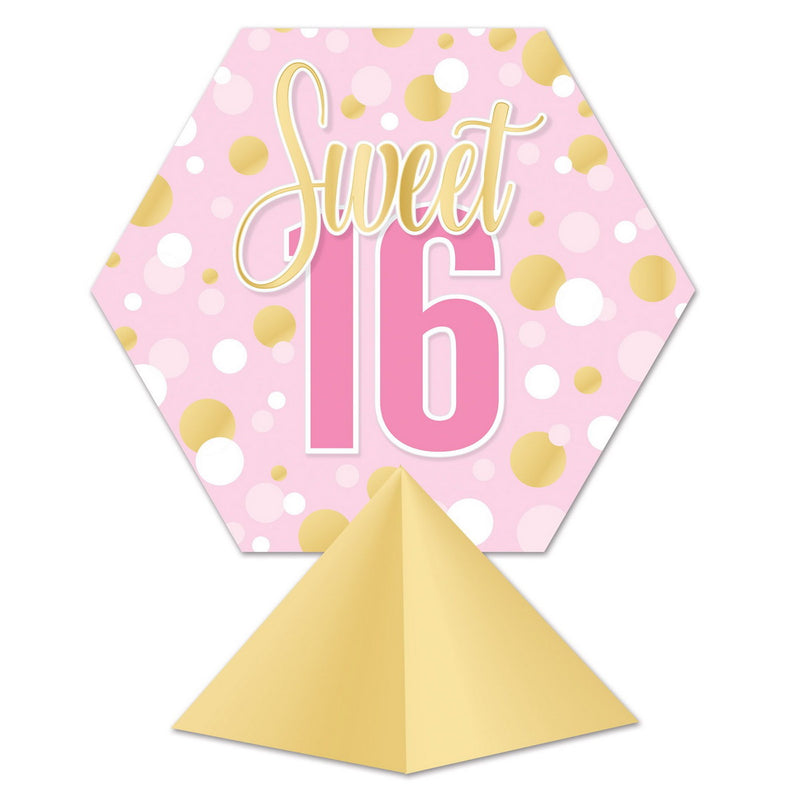 3-D Sweet 16 Centerpiece – 11½" x 10¼" – (1/Pkg) by Beistle