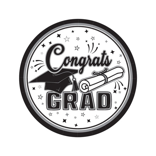 Congrats Grad Plates – 7" – (18/Pkg) by Beistle for Graduation Plates-Dessert