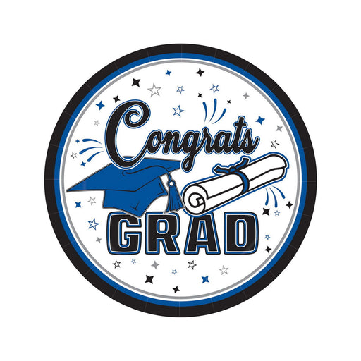 Congrats Grad Plates – 7" – (18/Pkg) by Beistle for Graduation Plates-Dessert