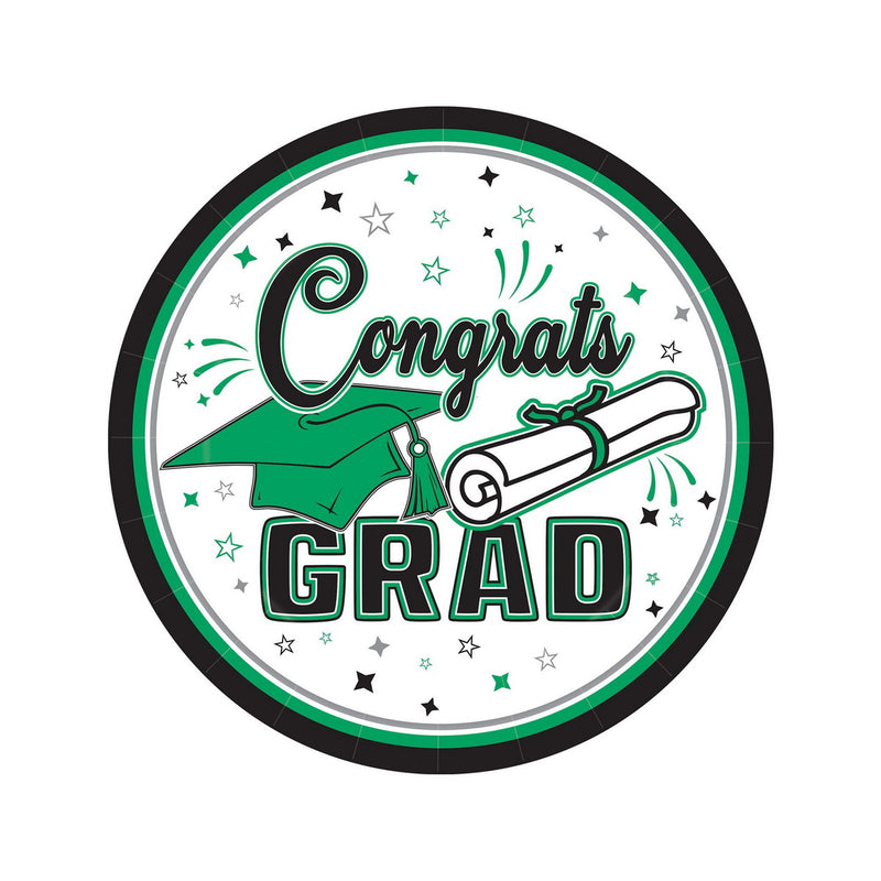 Congrats Grad Plates – 7" – (18/Pkg) by Beistle for Graduation Plates-Dessert