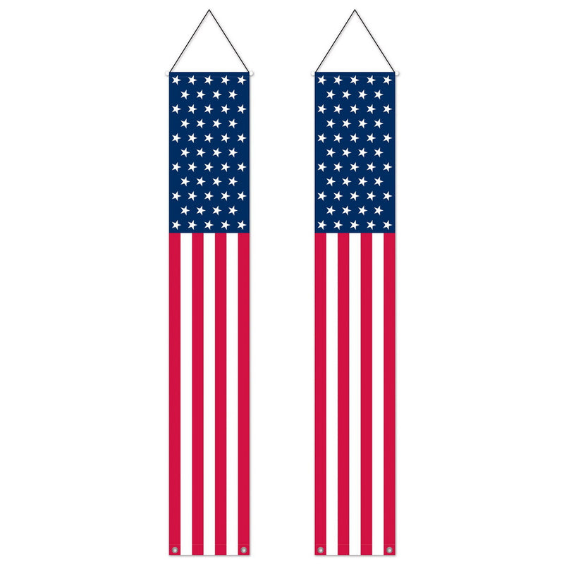 Stars & Stripes Door Panel Set – 6' x 12¾" – (1/Pkg) by Beistle for Patriotic Door Covers