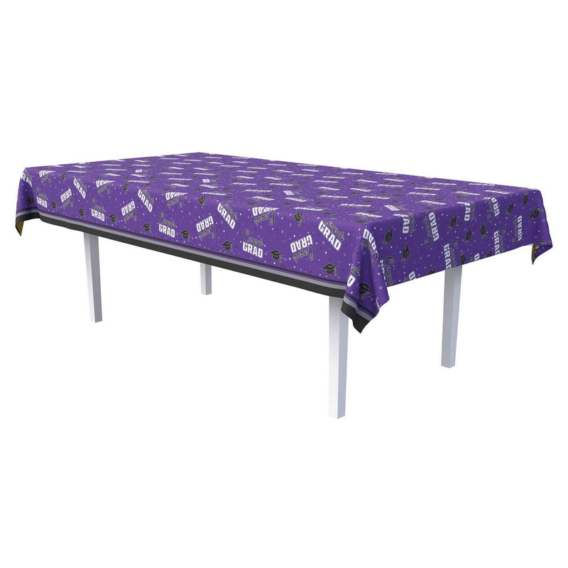 Congrats Grad Tablecover – 54" x 108" – (1/Pkg) by Beistle for Graduation Table Covers - Patterned