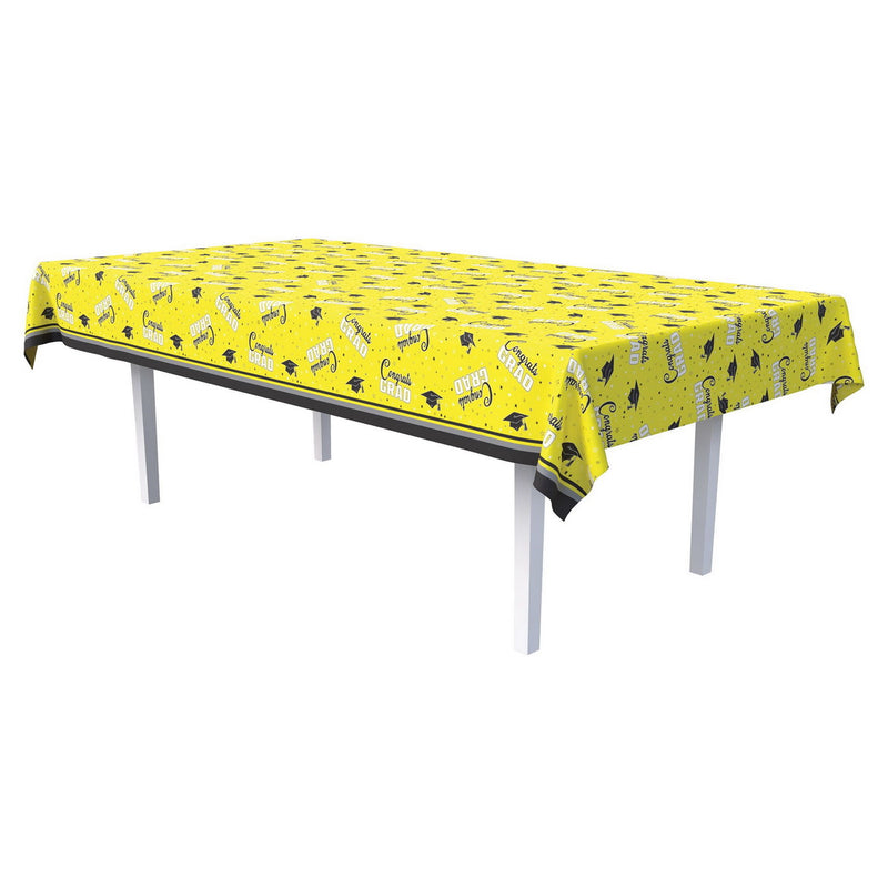 Congrats Grad Tablecover – 54" x 108" – (1/Pkg) by Beistle for Graduation Table Covers - Patterned