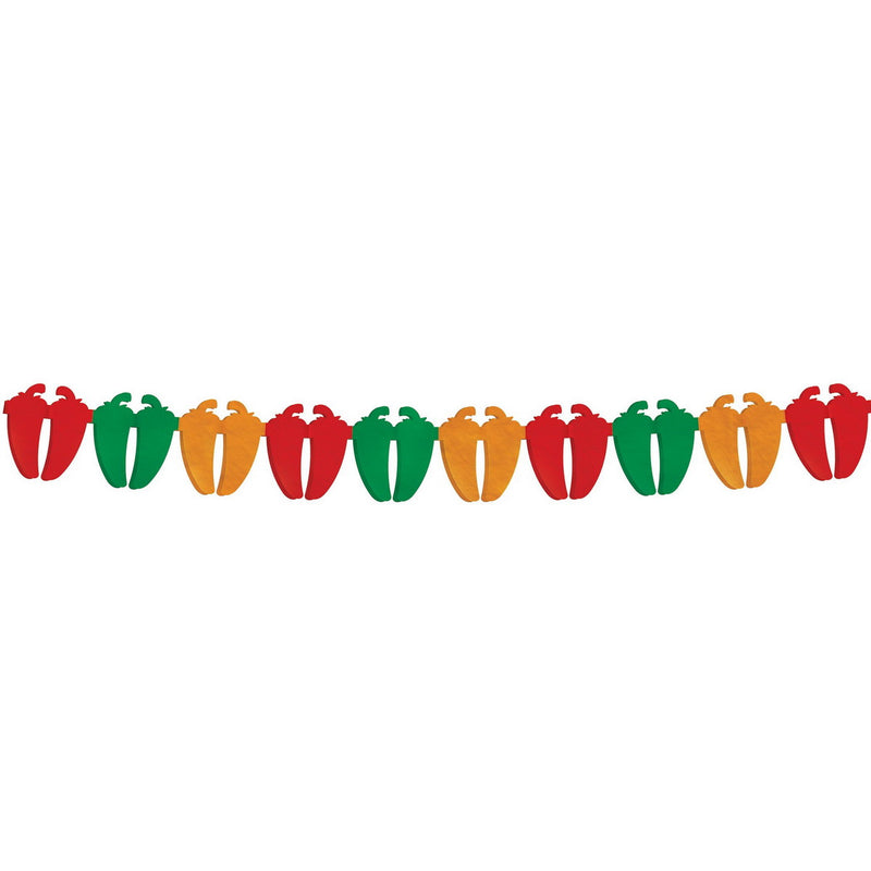 Chili Pepper Garland – 5½" x 12' – (1/Pkg) by Beistle for Fiesta and Cinco de Mayo Tissue
