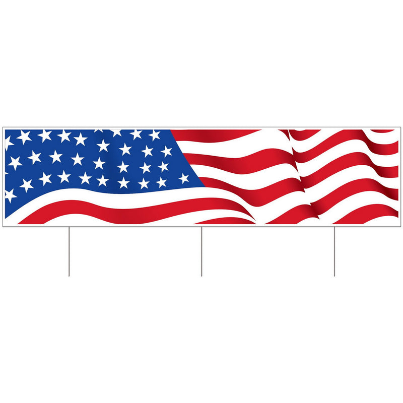 Plastic Jumbo American Flag Yard Sign – 11¾" x 3' 11" – (1/Pkg) by Beistle for Patriotic Plastic Yard Signs