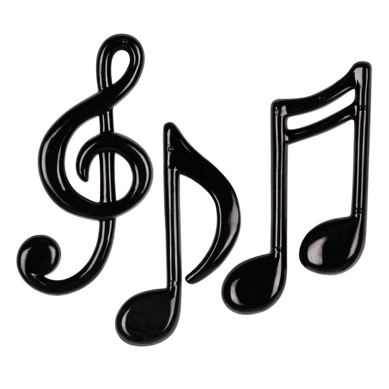 Molded Plastic Musical Notes – 4¼"-5½" – (3/Pkg) by Beistle Plastic Decorations