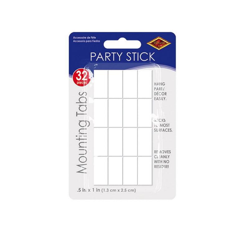 Party Stick Mounting Tabs – ½" x 1" – (32/Pkg) by Beistle for General occasion Display Accessories