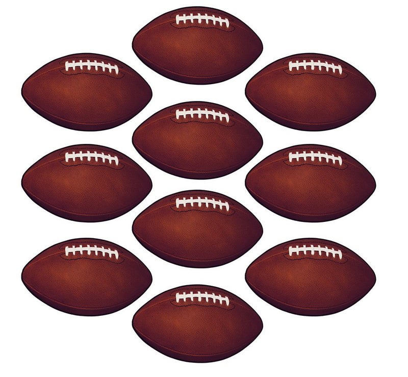 Mini Football Cutouts – 4½" – (10/Pkg) by Beistle Printed
