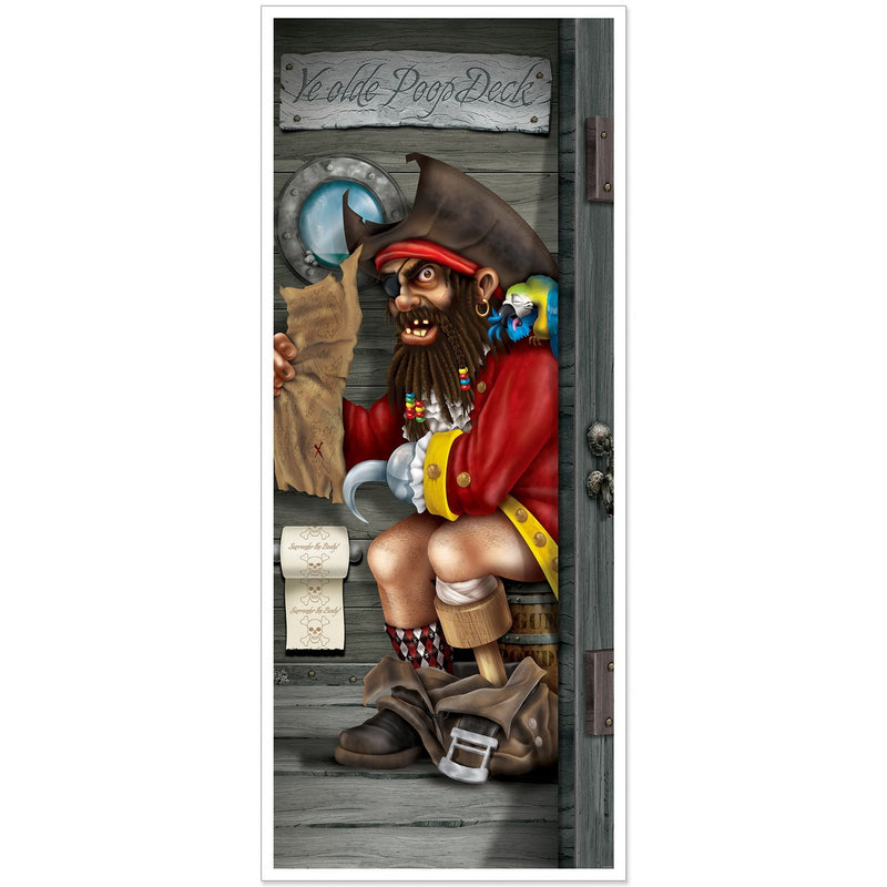 Pirate Captain Restroom Door Cover – 6' x 30" – (1/Pkg) by Beistle Door Covers