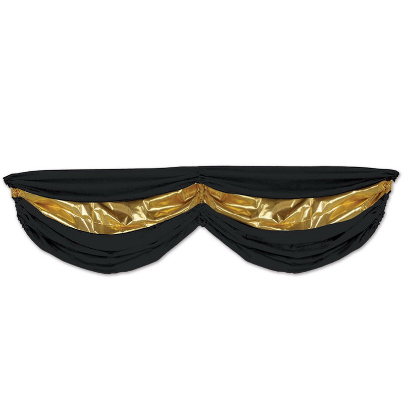 Black & Gold Fabric Bunting – 5' 10" – (1/Pkg) by Beistle for Awards Night