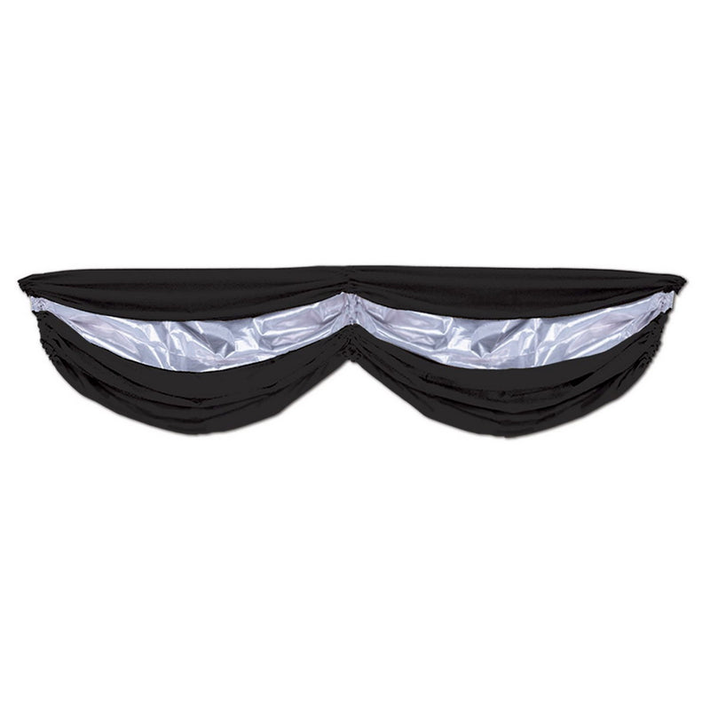Black & Silver Fabric Bunting – 5' 10" – (1/Pkg) by Beistle for Awards Night