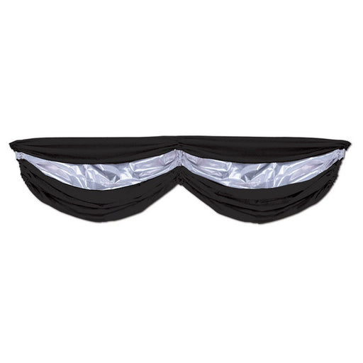 Black & Silver Fabric Bunting – 5' 10" – (1/Pkg) by Beistle for Awards Night