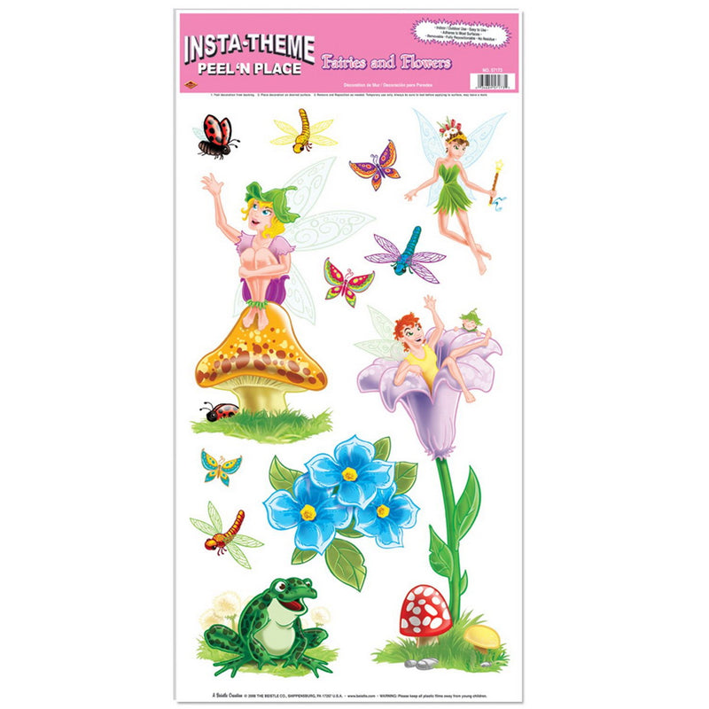 Fairies & Flowers Peel 'N Place – 12" x 24" Sh – (12/Sh) by Beistle for Princess