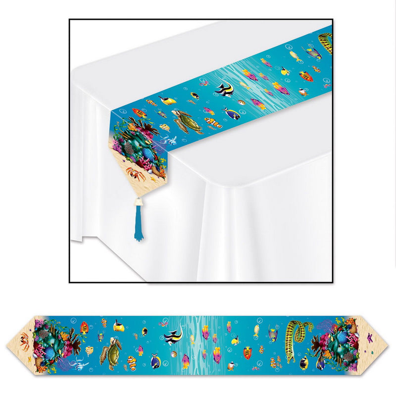 Printed Under The Sea Table Runner – 11" x 6' – (1/Pkg) by Beistle Table Runners - Printed