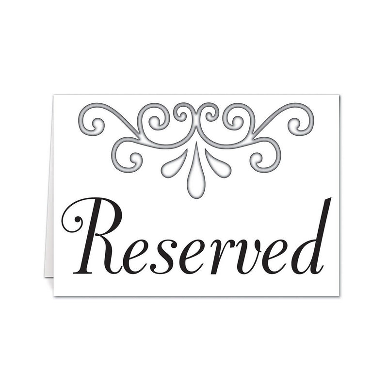 Reserved Table Cards – 3" x 4¼" – (4/Pkg) by Beistle for Wedding Accessories