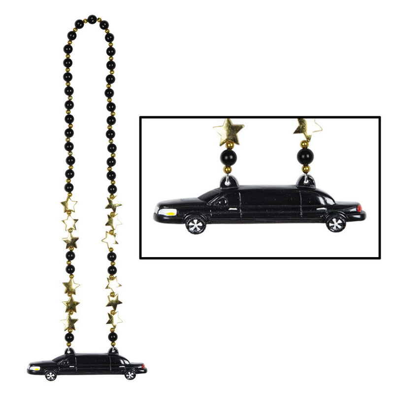 Beads w/Limo Medallion – 38" – (1/Card) by Beistle for Awards Night Beads with Medallion